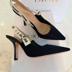Dior J'Adior Black Slingback Heels